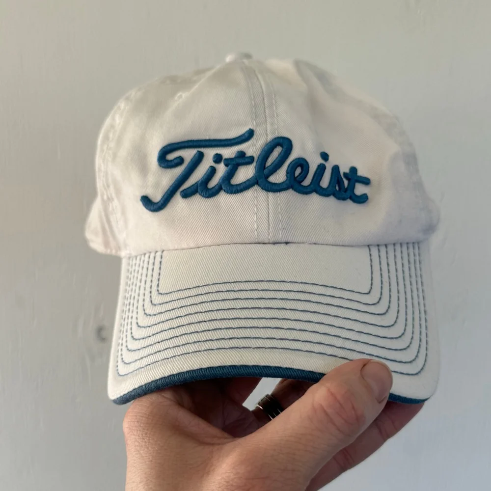 Titleist Script Logo Golf Hat - White/Navy One Size